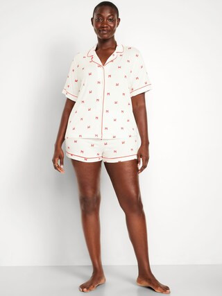 Sunday Sleep Knit Jersey Short Set | Old Navy (US)