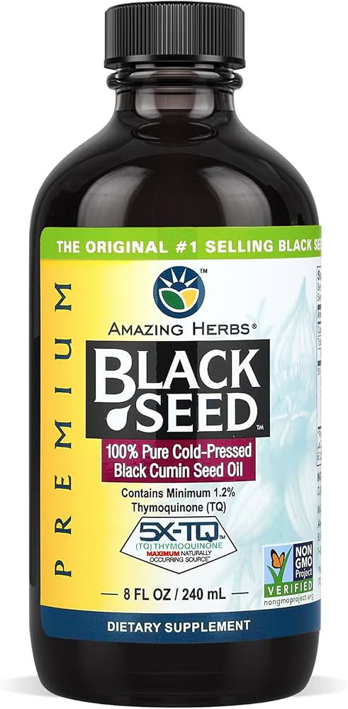 Amazing Herbs Premium Liquid Black Seed Oil - Cold Pressed with Nigella & Sativa, Aids in Digesti... | Amazon (US)