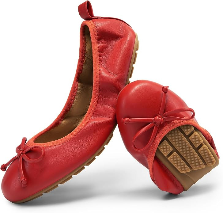 DREAM PAIRS Women's Foldable Bowknot Ballet Flats | Amazon (US)