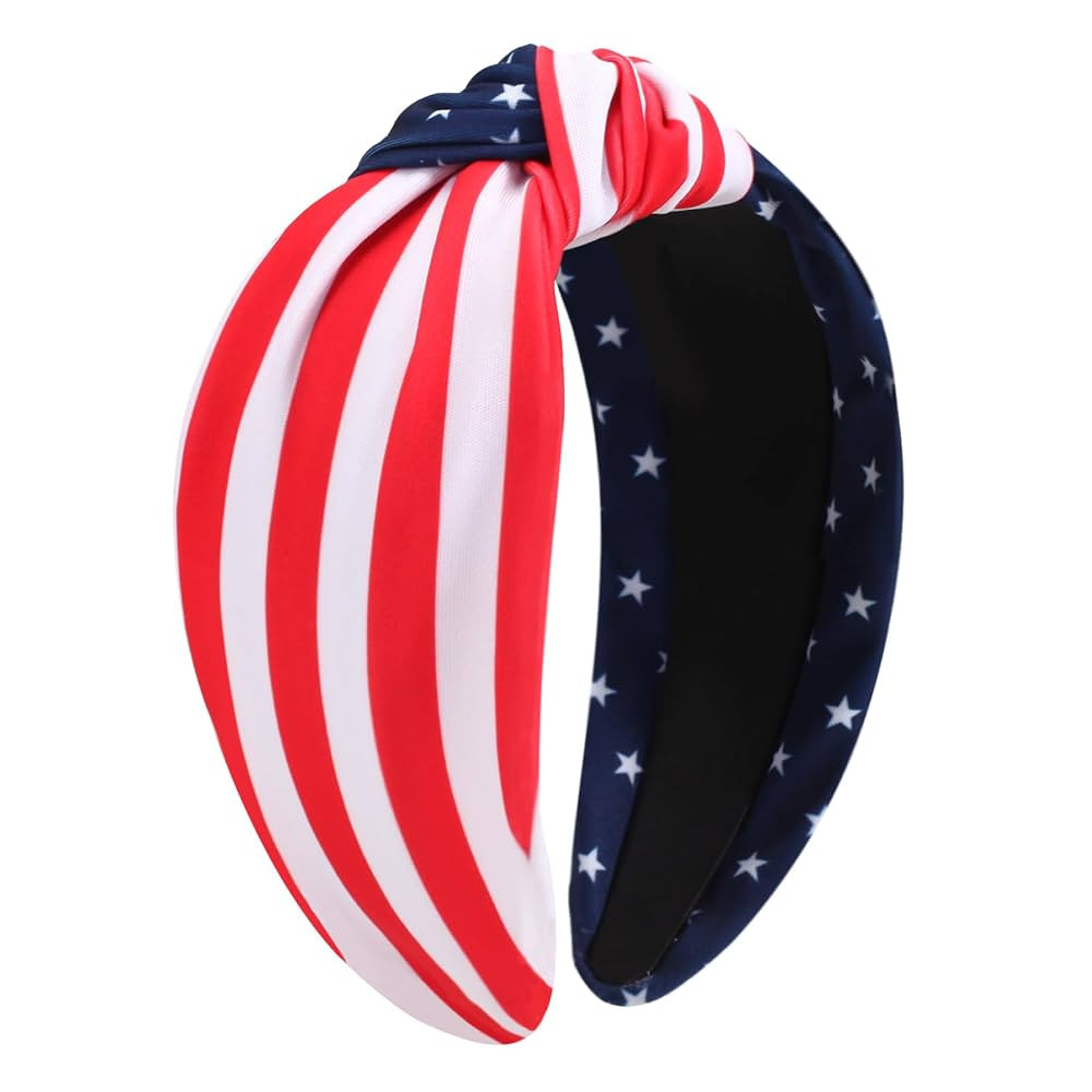 Ardorchid USA Flag Knotted Headbands for Women Girls Non Slip American Patriotic Independence Day... | Amazon (US)