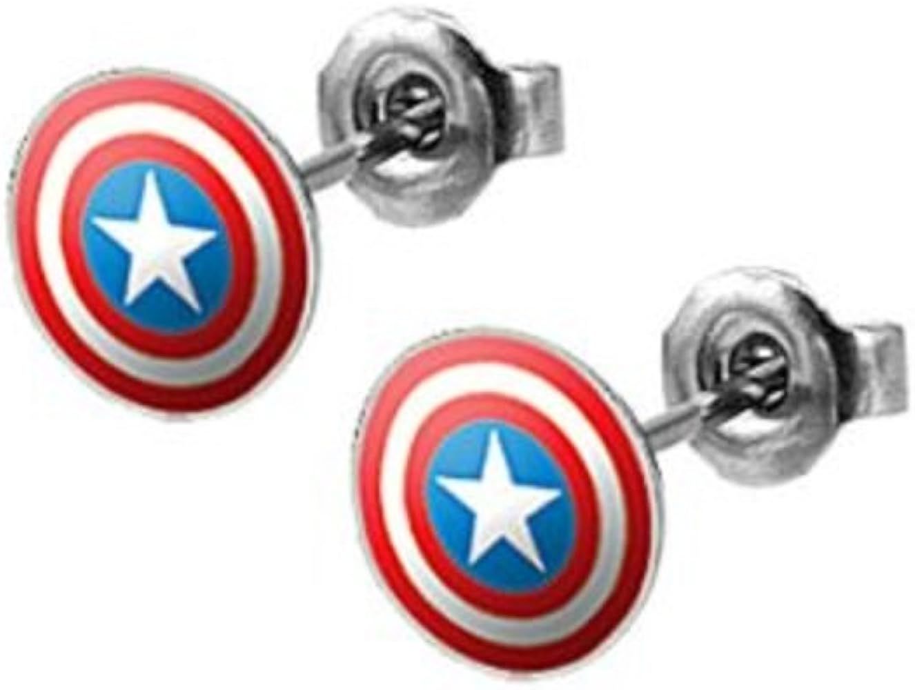 Captain Americas Shield Stud Earrings - Pair | Amazon (US)