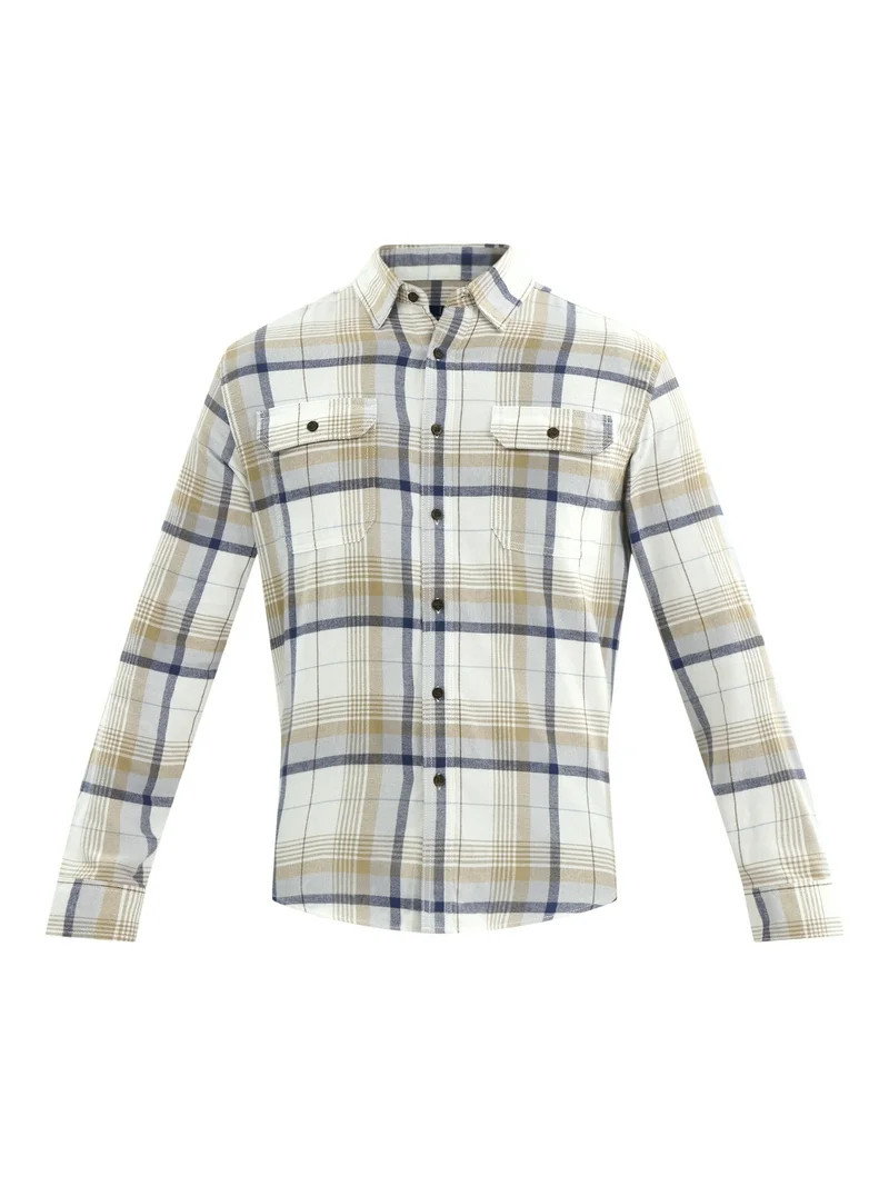 George Men's Flannel Shirt with Long Sleeves, Sizes XS-3XLT - Walmart.com | Walmart (US)