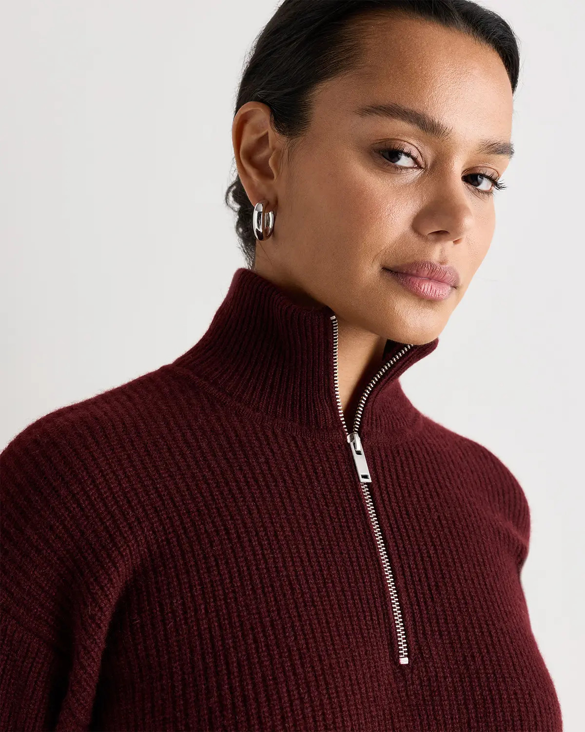 Mongolian Cashmere Fisherman Quarter Zip Sweater | Quince