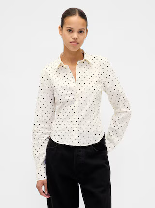Organic Cotton Fitted Crop Shirt | Gap (US)
