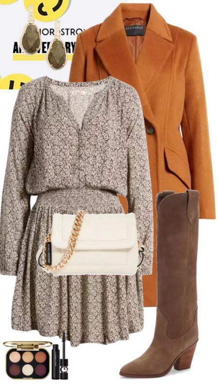Beautiful fall outfit! I love the color of this Bernardo coat and it goes so nicely with this faherty dress- I also somehow missed this Marc Jacob’s bag but will be adding to my cart asap!! 

#LTKstyletip #LTKxNSale #LTKsalealert