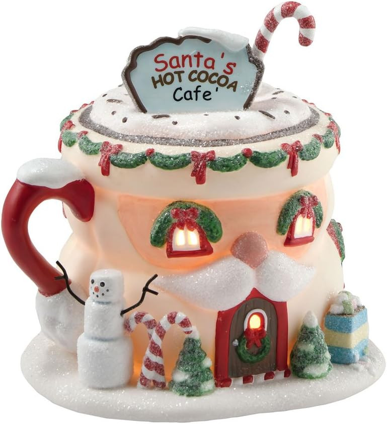 Department 56 North Pole Village Santa's Hot Cocoa Café Lit House | Amazon (US)