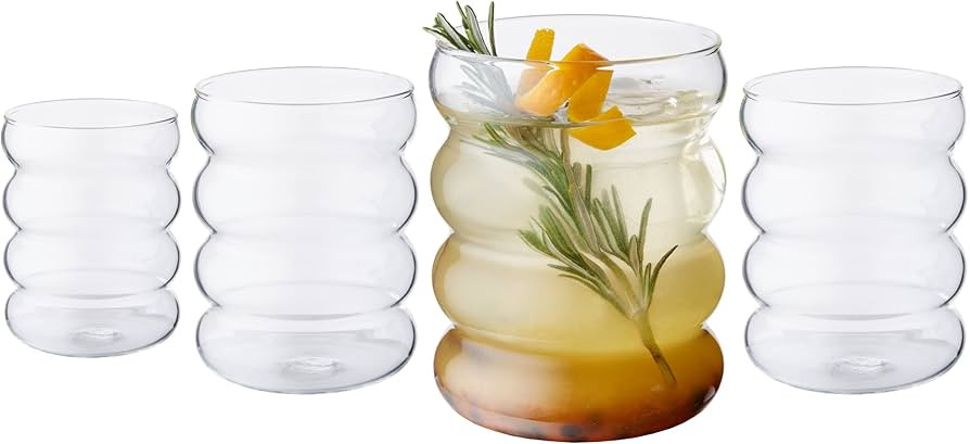 Galateo Italia Bolla Bubble Drinking Glasses - Rounded Borosilicate Design - Cocktail, Water, Sod... | Amazon (CA)
