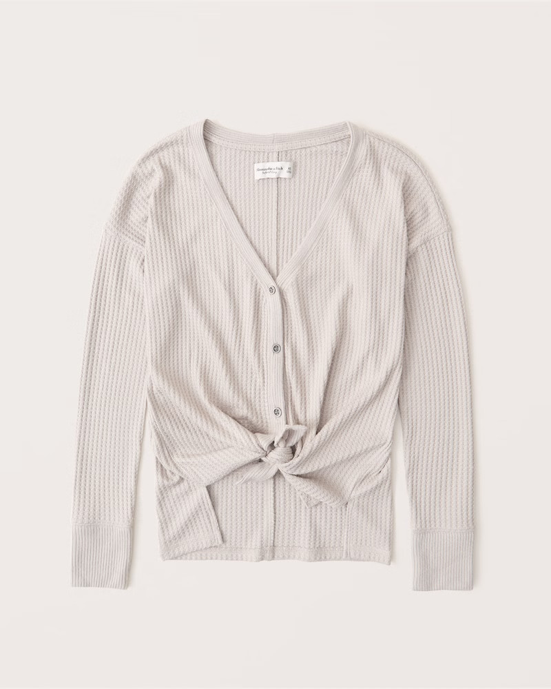 Cozy Waffle Button-Up Top | Abercrombie & Fitch (US)