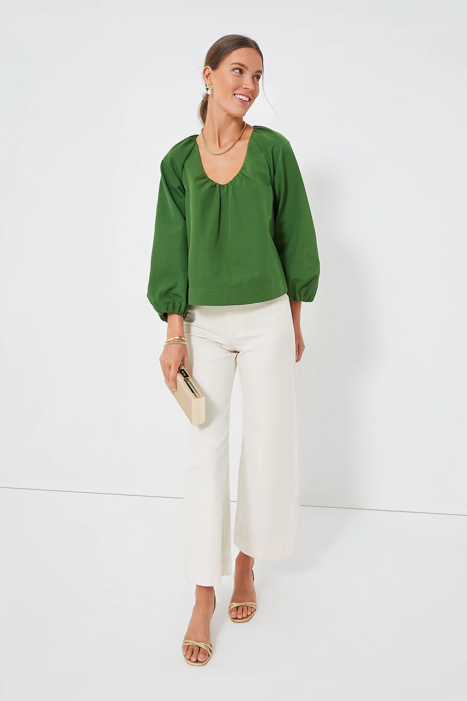 Fern Green Kit Blouse | Tuckernuck (US)