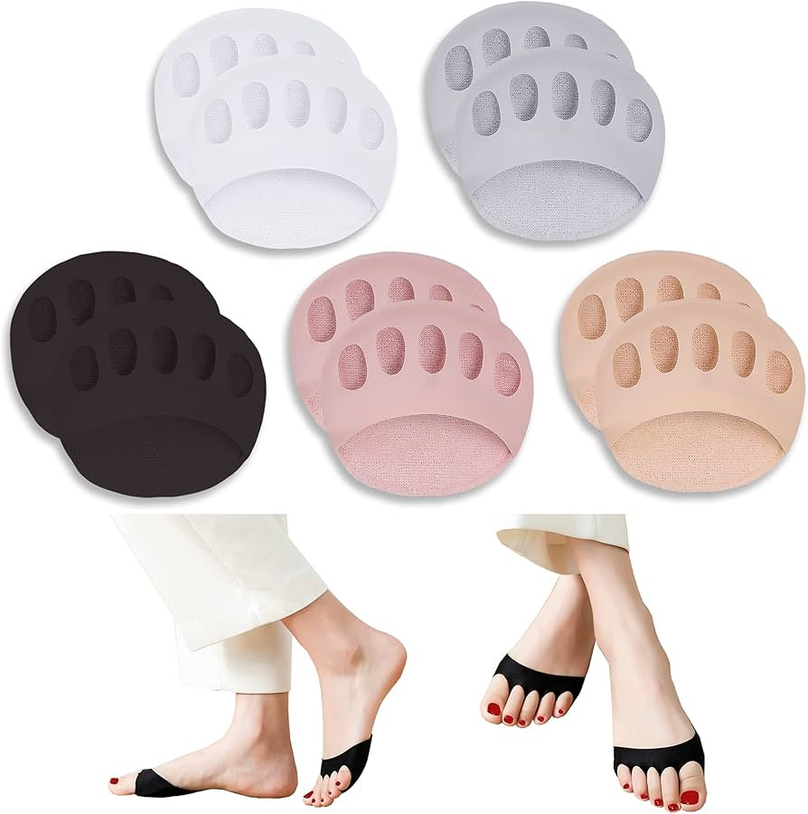 Ball of Foot Cushions (5Pairs) - Metatarsal Pads Invisible Socks for Women and Men Soft Foot Pads... | Amazon (US)