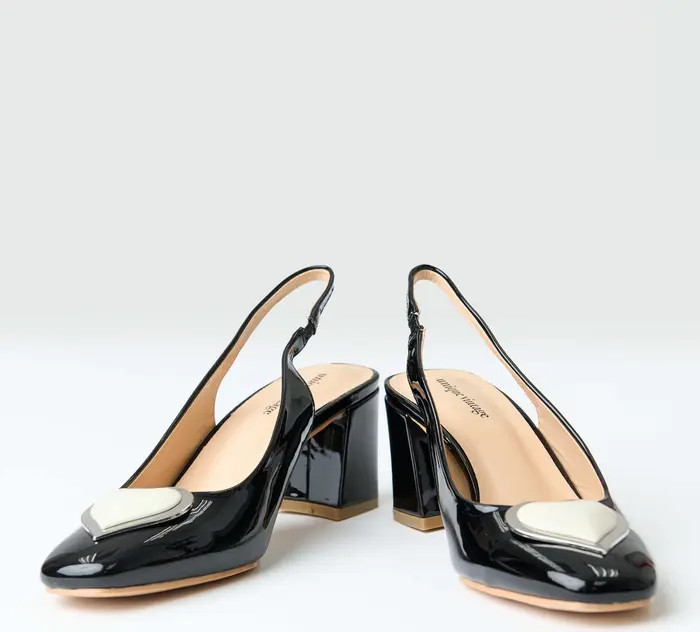 Heart Leatherette Slingback Heels | Nordstrom