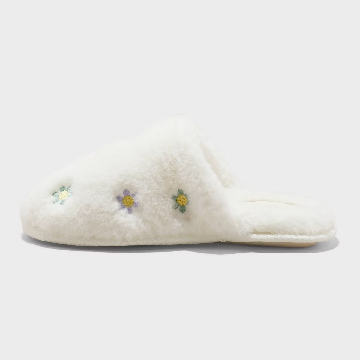 Kids' Pippa Embroidered Flower Slippers - Cat & Jack™ Cream | Target