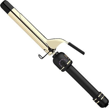 HOT TOOLS 24K Gold Professional 1" Extended Barrel Curling Iron with Clamp for Bouncy Curls - 24K... | Amazon (US)