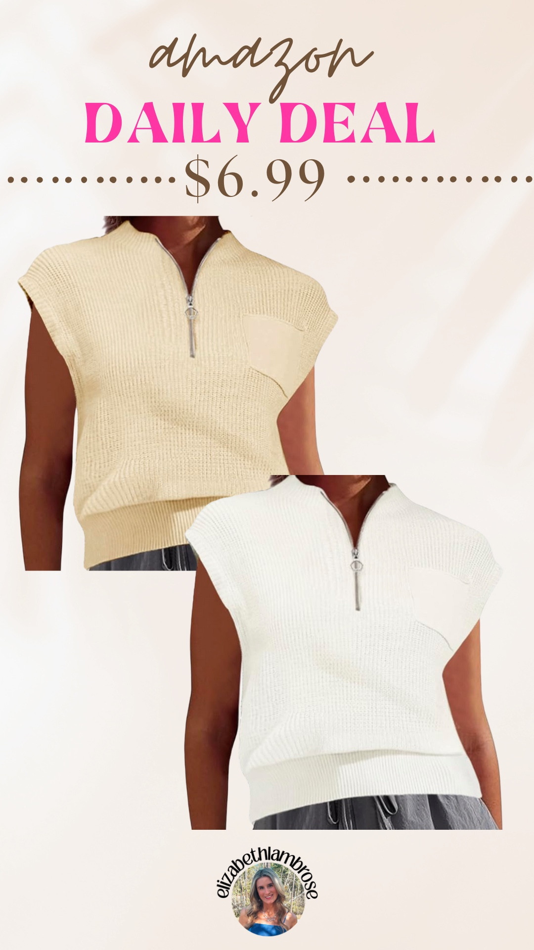 RUN — this Amazon quarter zip sweater vest just dropped to $6.99 😱 Comes in multiple colors, fits TTS, and perfect for the office! Linking it under my Amazon collection 💕 

 #LTKSaleAlert #LTKWorkwear