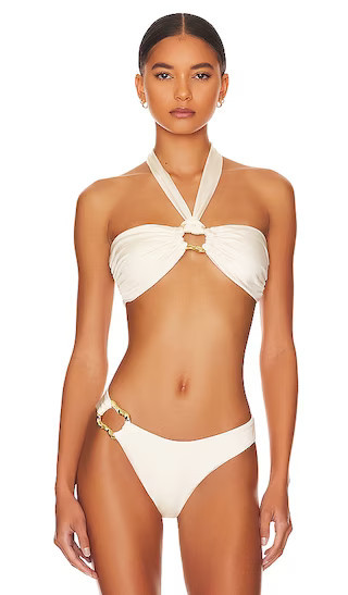 Locket Bandeau Bikini Top in Ivory | Bachelorette Beach Bachelorette Swimwear Bride Swimsuit | Revolve Clothing (Global)
