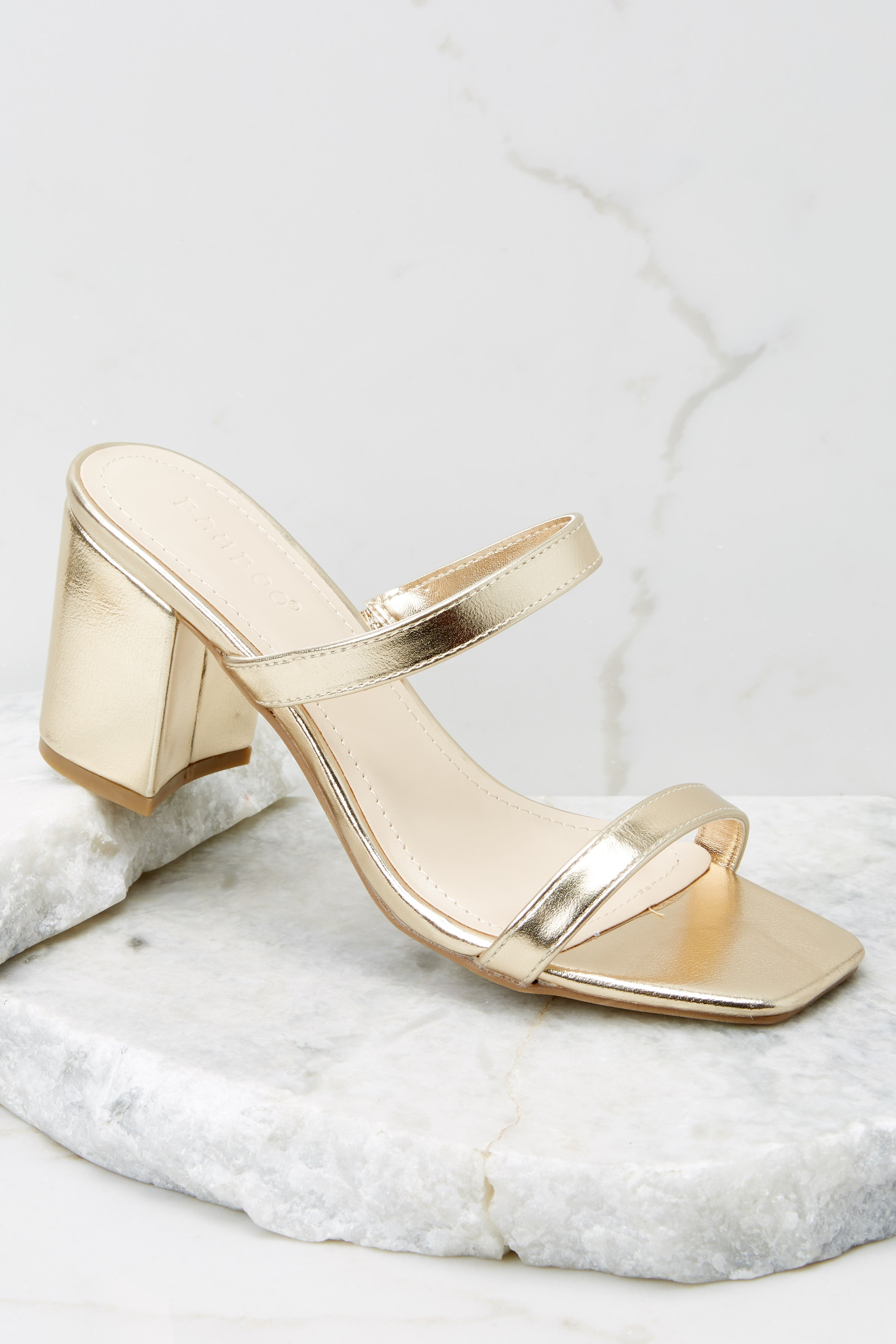 Fervently Fierce Gold High Heel Sandals | Red Dress 