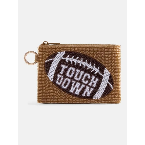No Boundaries Women’s Game Day Touchdown Beaded Pouch, Gold | Walmart (US)
