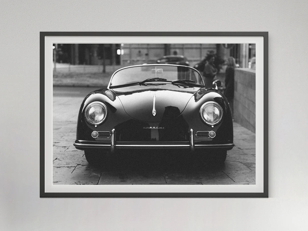 Vintage Old Porsche Poster, Classic Car Print, Porsche 911 Wall Art, Black and White Photography,... | Etsy (US)