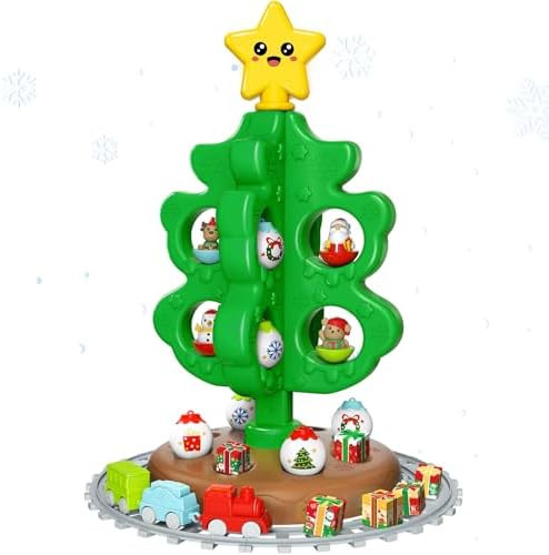 Baby First Mini Christmas Tree for Kids, Learning Toys Colorful Plastic Finger Puppets Snowman/El... | Amazon (US)