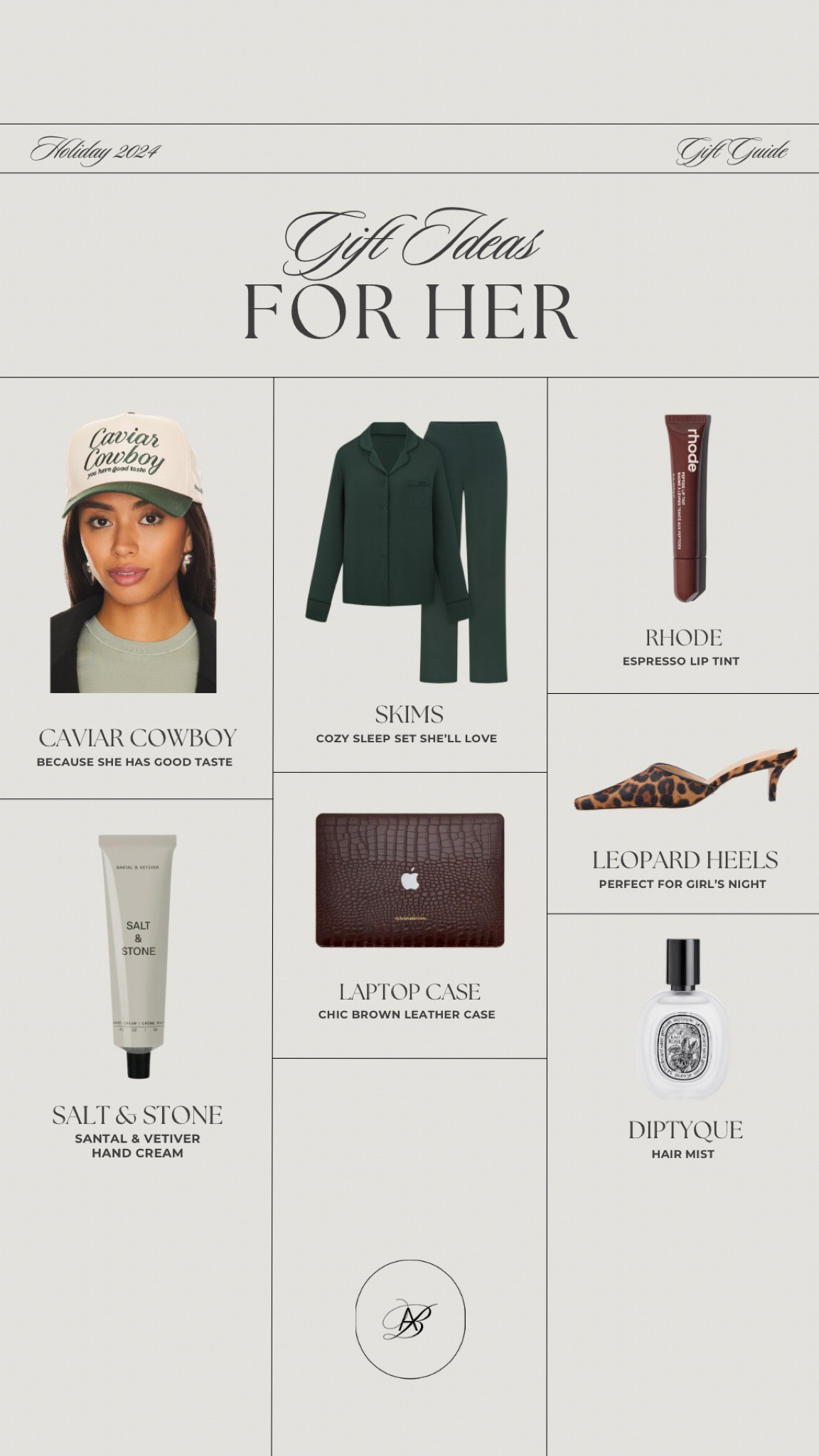 Gift ideas for her! Cozy pajamas from SKIMS + a Rhode lip tint (espresso) make the perfect gifts this season! A chic, brown laptop case is perfect for the girl who has everything! For the fashion lover—these leopard heels are a must! 

Cozy pj set, SKIMS pajamas, rhode lip balm, lip tint, brown lip tint, Cowboy Caviar hat, salt & stone hand cream, Heaven mayhem laptop case, hair mist, beauty faves, gifts for her, gifts for sister, gifts for mom, Christmas gifts, holiday gift guide, cute heels, winter fashion, winter heels, cheetah heels, gift ideas for her

#LTKCyberWeek #LTKHoliday #LTKGiftGuide
