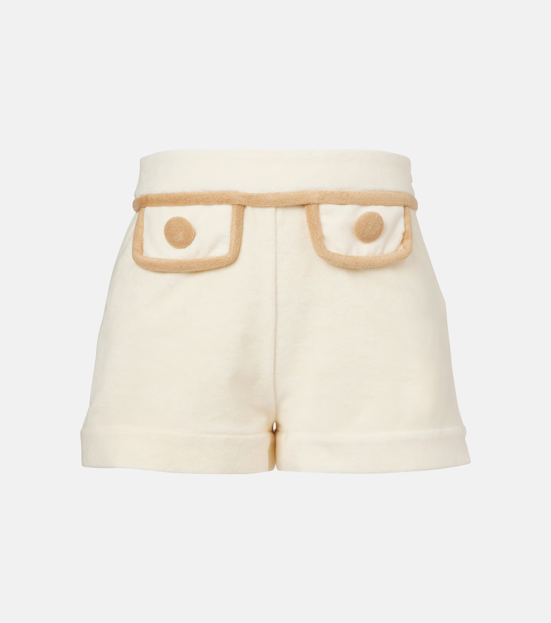 Colorblocked cotton-blend terry shorts | Mytheresa (US/CA)