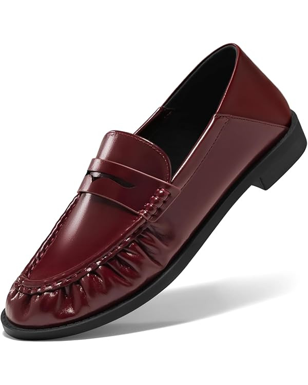 Coutgo Penny Loafers for Women Comfortable Slip on Shoes Collapsible Heel Closed Toe Dressy Casua... | Amazon (US)