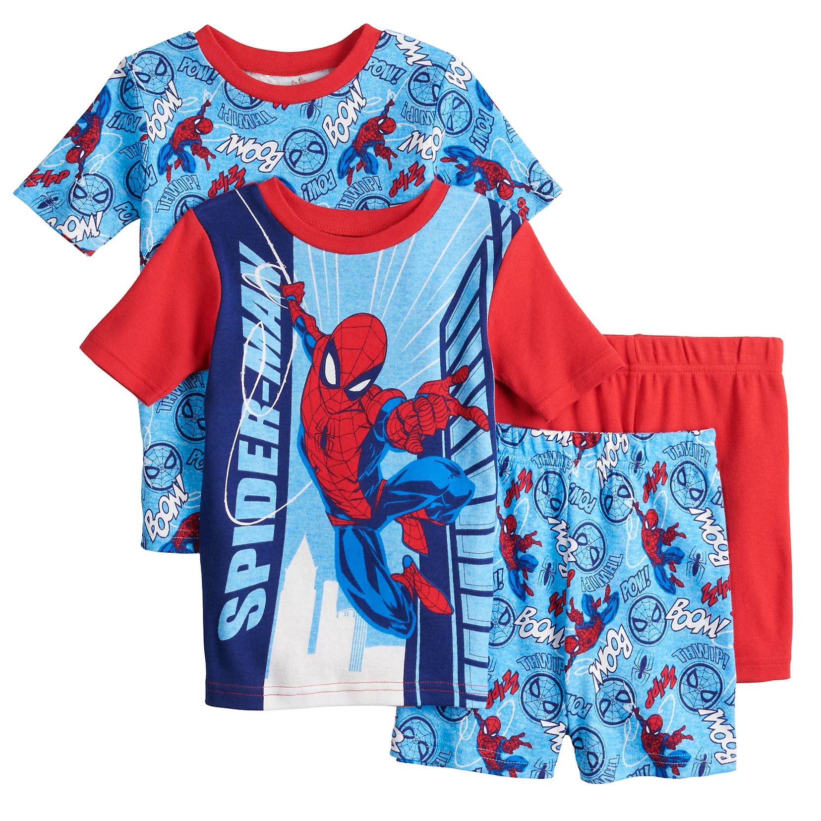 Boys 4-10 Marvel Spiderman Spins a Web Tops & Shorts Pajama Set | Kohl's