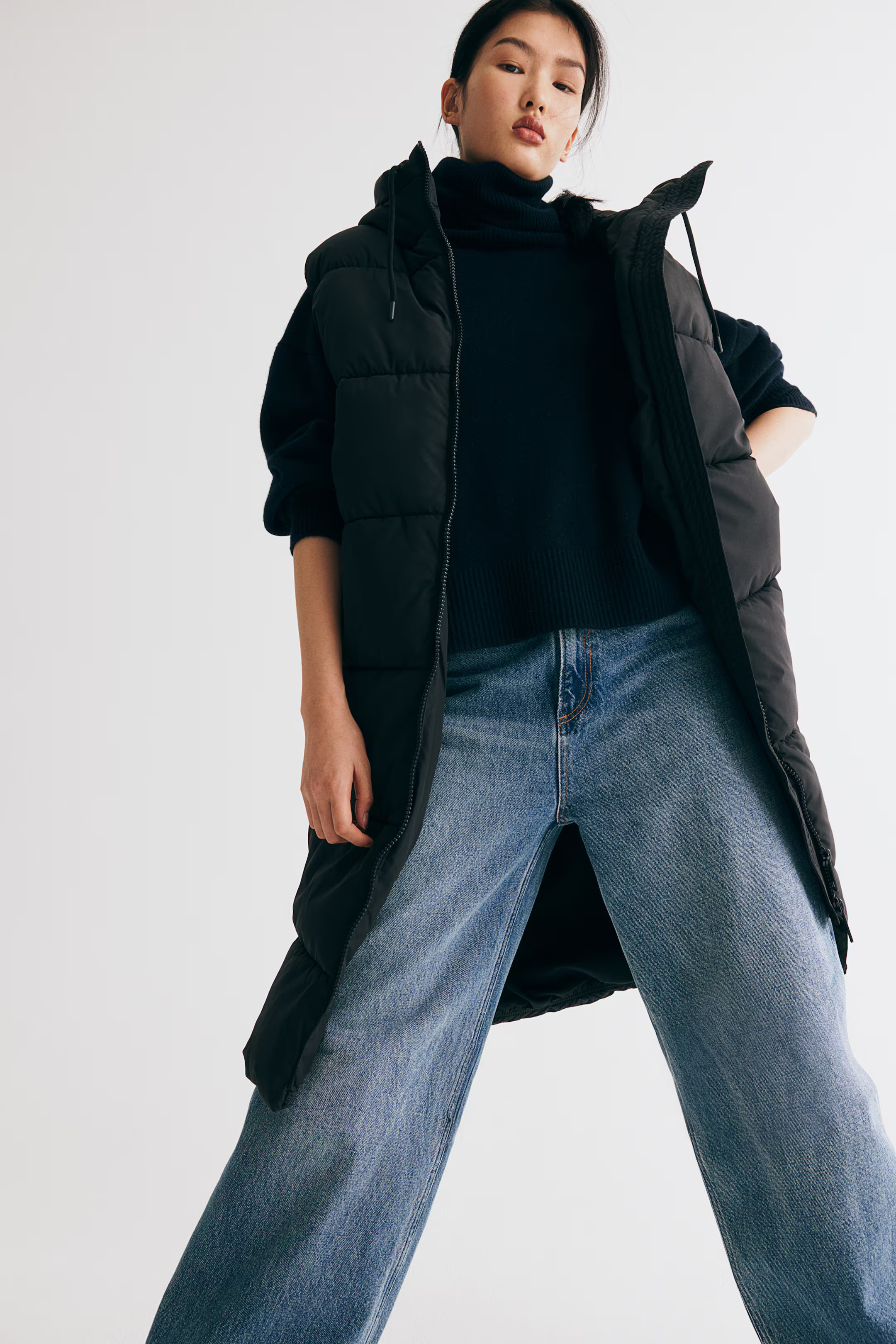 Hooded Puffer Vest - Black - Ladies | H&M US | H&M (US + CA)