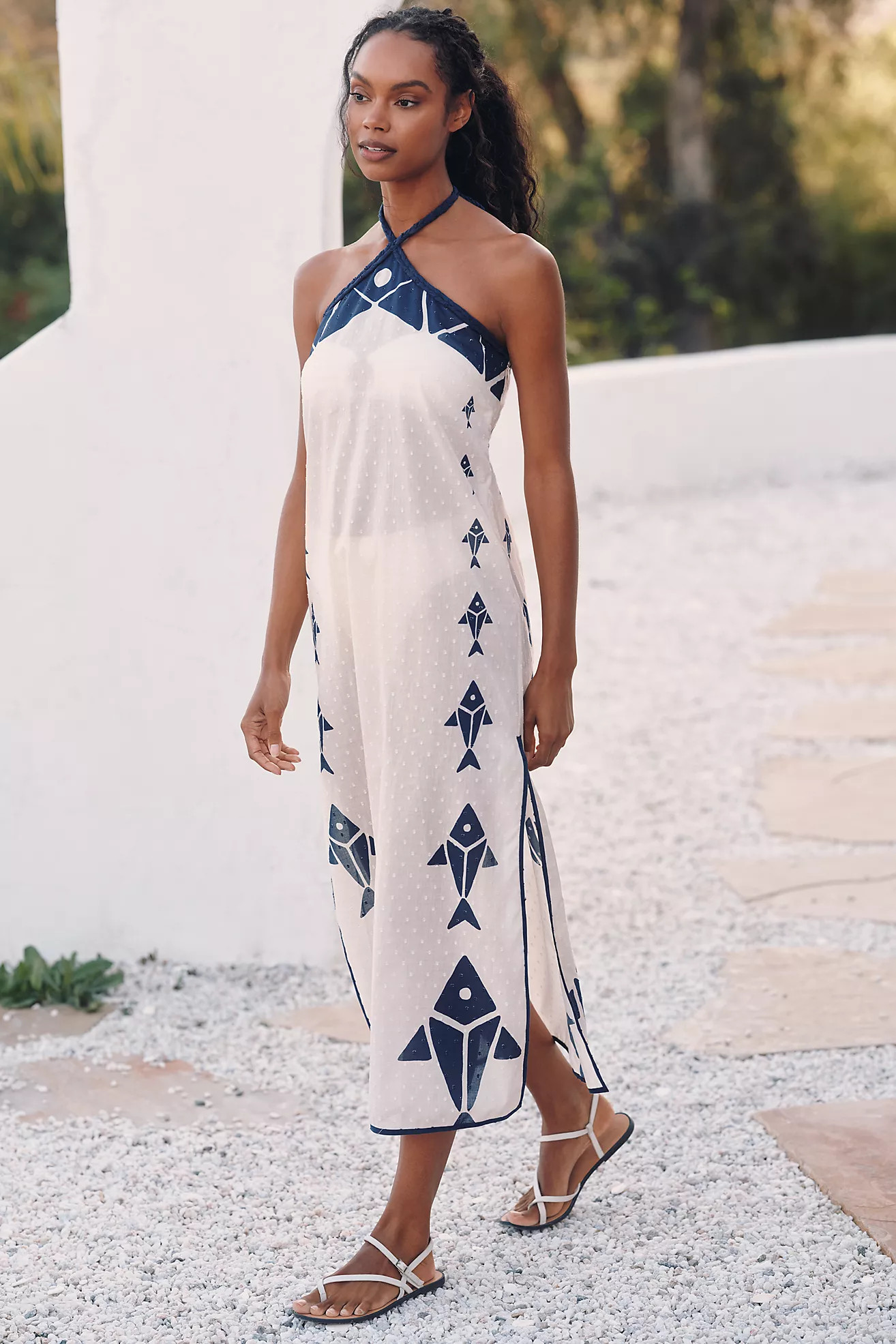 Farm Rio x Anthropologie Graphic Halter Dress | Anthropologie (US)