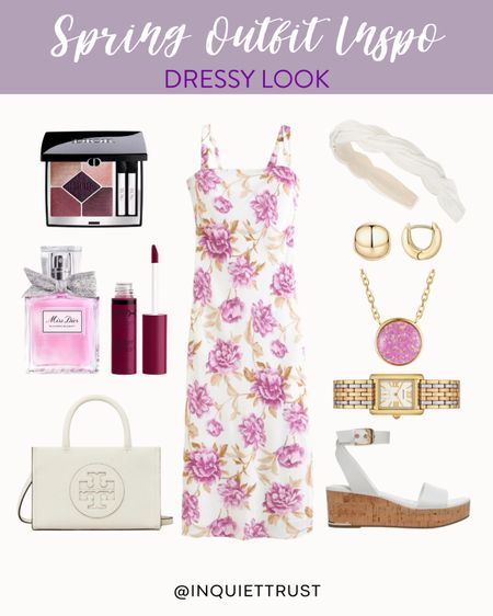 Update your spring style with this cute pink floral midi dress! Pair it with these white wedges, a stylish handbag, gold accessories and more!
#outfitidea #dressylook #springfashion #beautyfavorites

#LTKStyleTip #LTKShoeCrush #LTKSeasonal
