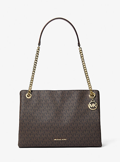 Mina Large Signature Logo Chain Shoulder Bag | Michael Kors US