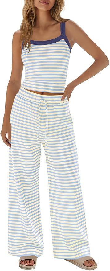 SENSERISE Womens Striped Lounge Set Loungewear | Amazon (US)