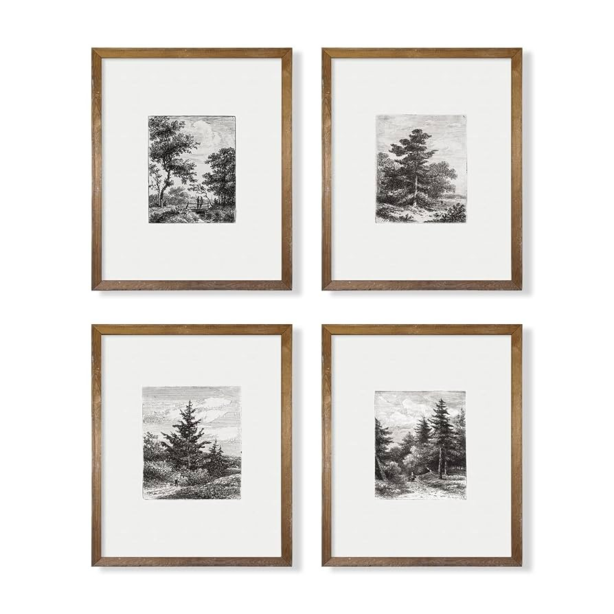 Vintage Farmhouse Wall Art Decor - Tree Sketch Neutral Wall Art for Boho French Country Kitchen B... | Amazon (US)