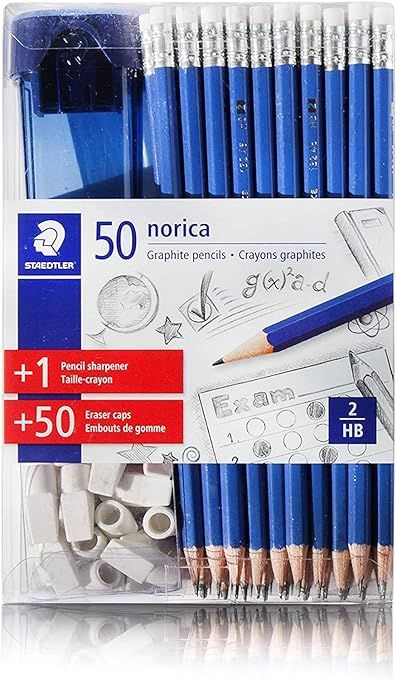 Staedtler Norica 50 Graphite HB2 Pencils +50 eraser caps +1 Sharpener : Amazon.ca: Office Product... | Amazon (CA)