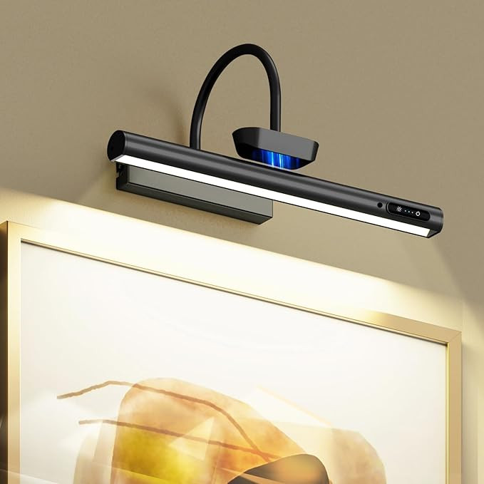 Bridika Picture Light Battery Operated, 13.8in Picture Lights for Wall, 3 Colors & Brightness Dim... | Amazon (US)