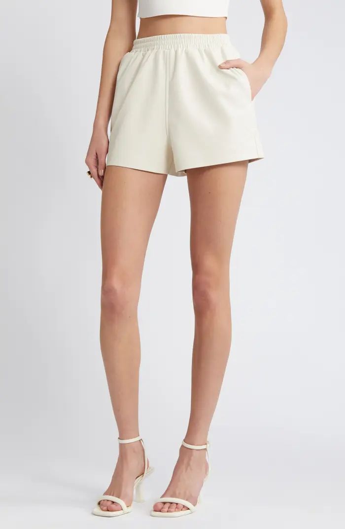 Open Edit Pull-On Faux Leather Shorts | Nordstrom | Nordstrom