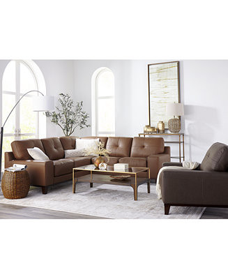 Furniture Harli Leather Sectional Collection, Created for Macy's & Reviews - Furniture - Macy's | Macys (US)