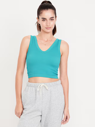 Exhale Seamless V-Neck Rib Tank | Old Navy (US)