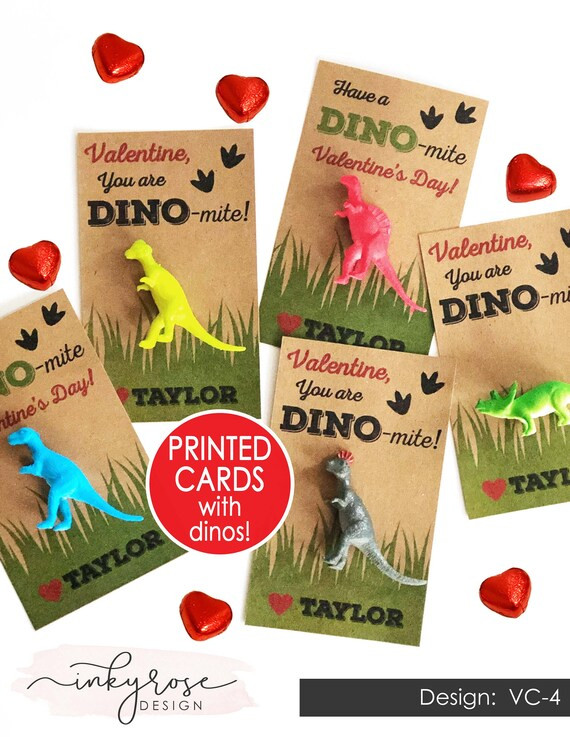Dinosaur Valentine Cards PRINTED Dino-mite Valentines for | Etsy | Etsy (US)