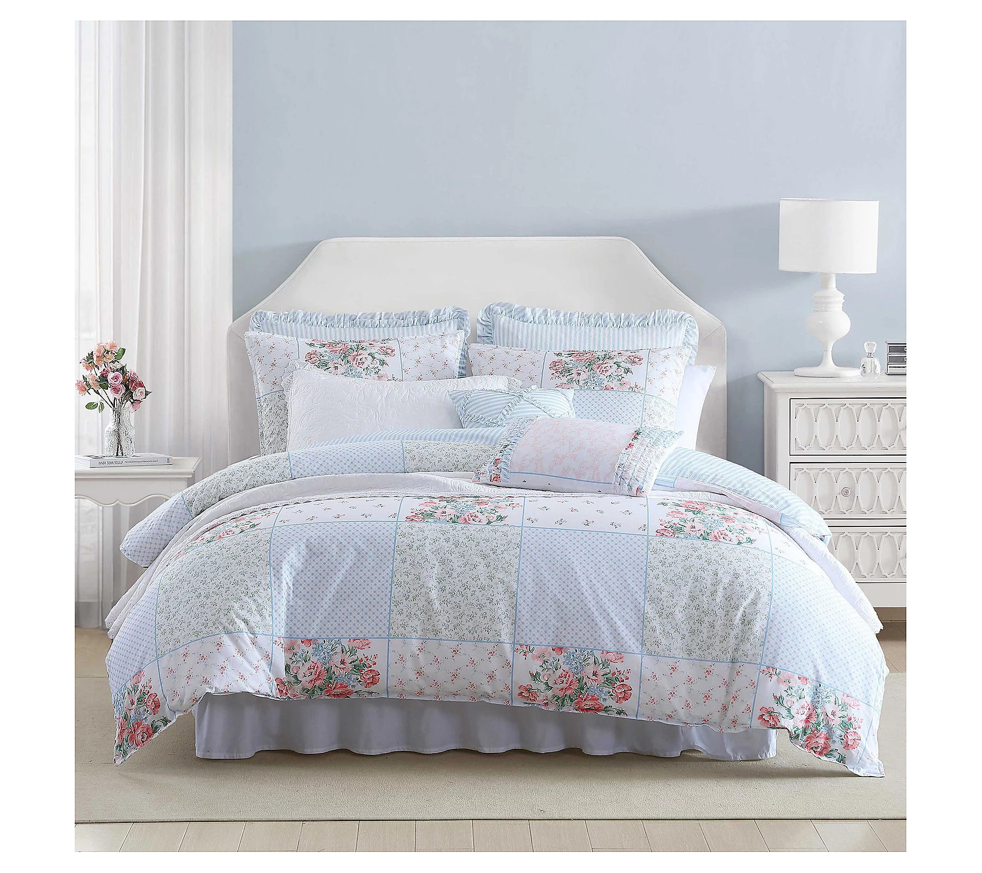 Laura Ashley Hope Patchwork Full/Queen Duvet Co ver Set | QVC