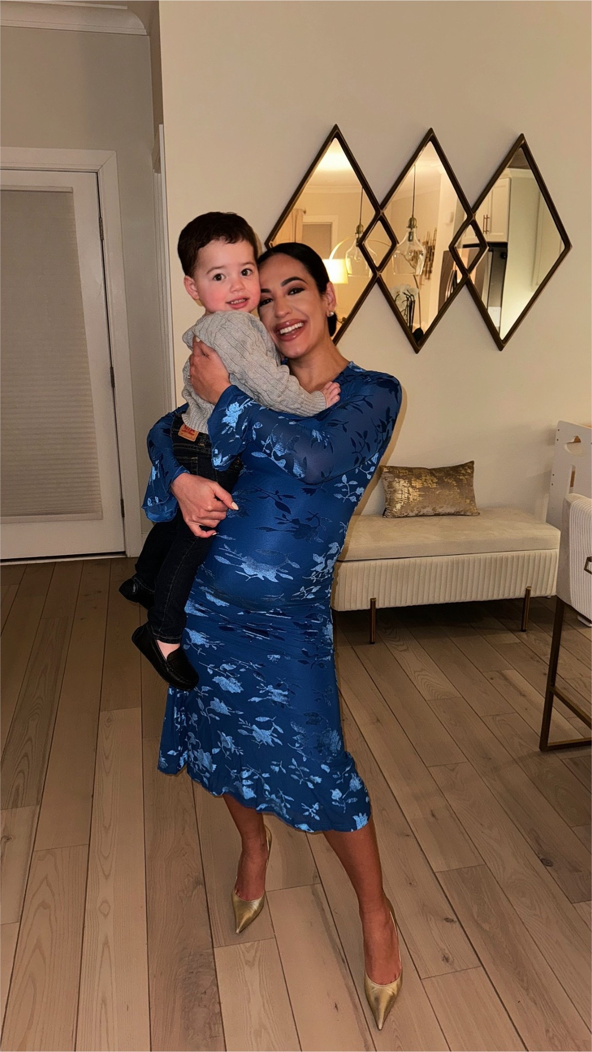 3rd Trimester But Elevated 💙 Who says you can’t be 9-months pregnant wearing heels?! 👠 

Dress: small (non-maternity) 

#LTKmomlife #LTKBump #LTKKids