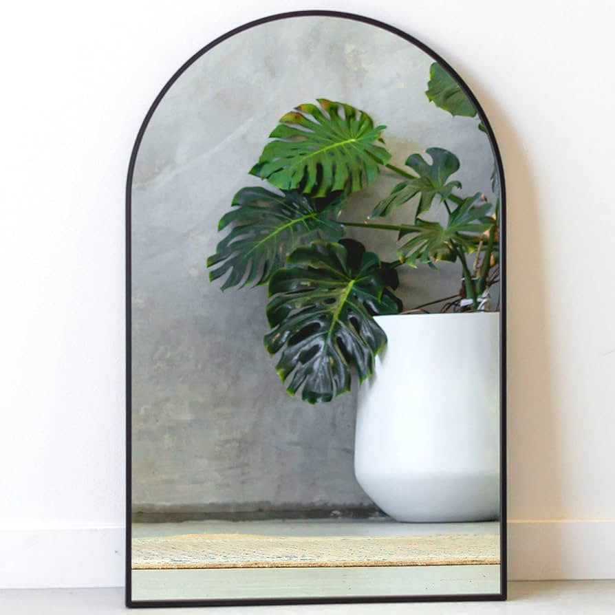 Black Arch Wall Mirror, 33" x 21" Inches, Black Arch Mirror Bathroom, Perfect for Entryway Mirror... | Amazon (US)