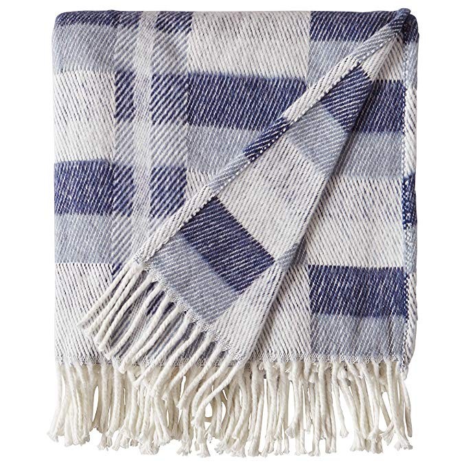 Stone & Beam Modern Farmhouse Color Block Throw, Soft and Durable, 50" x 60", Blue Multi | Amazon (US)