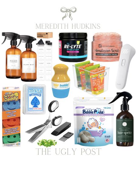 Rowe casa, hair regrowth spray, herbs scissors, vegetable scissors, bubble bath pods, Himalayan scrub, electrolyte hydration powder, scrub daddy sponges, cleaning bottles, waterproof playing cards, electrolyte mix, forehead thermometer, spray bottles, household essentials, Amazon home

#LTKunder50 #LTKsalealert #LTKhome