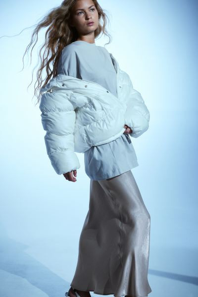 Flared Skirt - Silver-colored - Ladies | H&M US | H&M (US + CA)