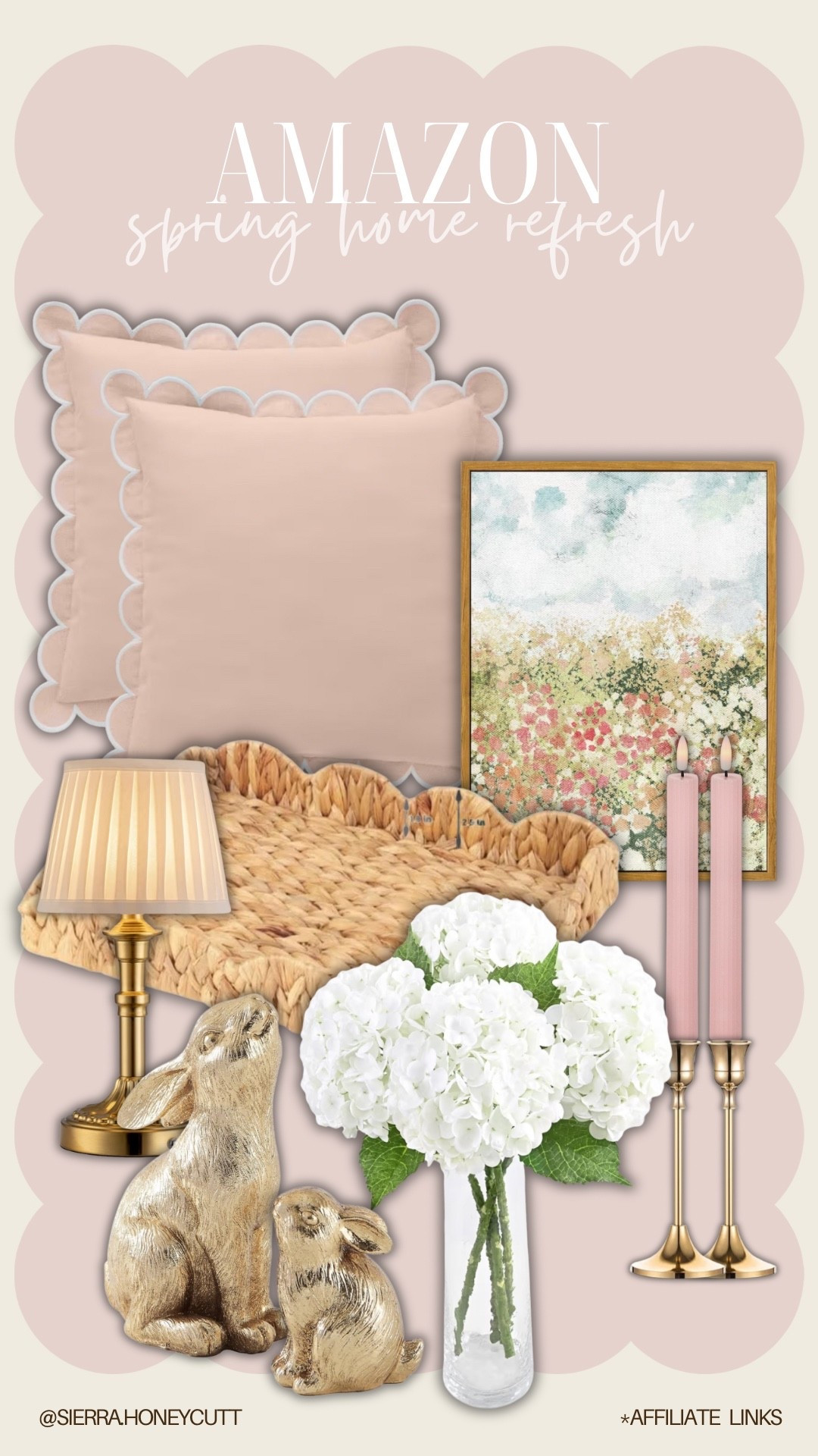 Spring home refresh from Amazon!! Loving the mix of gold / pastel pink for spring 🤩

Seasonal home decorations decor scalloped hydrangeas faux floral flowers 

#LTKmomlife #LTKHome #LTKSeasonal