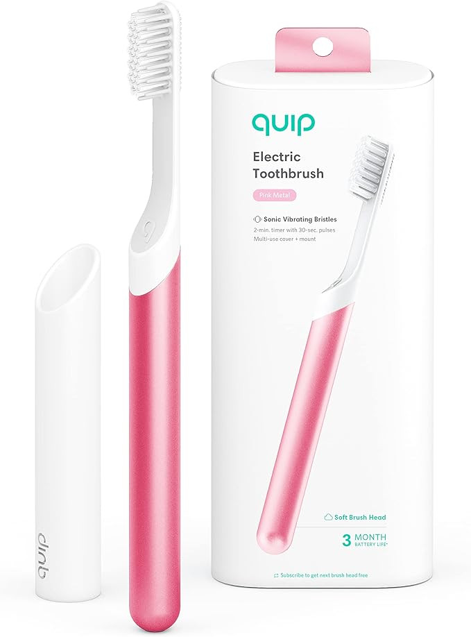 Quip Adult Electric Toothbrush - Sonic Toothbrush with Travel Cover & Mirror Mount, Soft Bristles... | Amazon (US)
