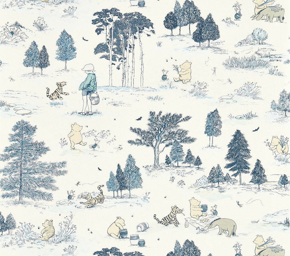 Disney Home x Sanderson Winnie the Pooh Wallpaper | Pottery Barn Kids