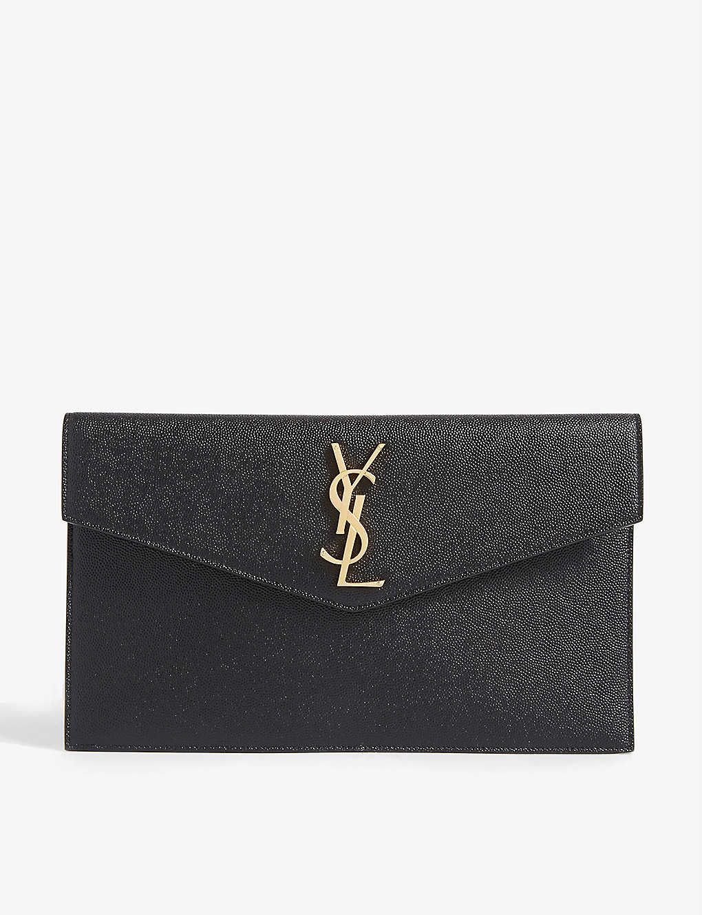 SAINT LAURENT Uptown leather envelope pouch | Selfridges