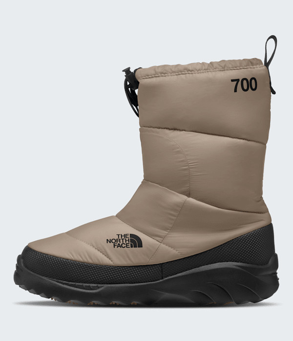 The North Face Nuptse Traction Booties (Size: M 5/W 6.5): Mushroom Grey/Black | The North Face (US)